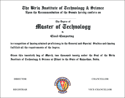 The Degree of Master of Technology in Computing Systems and Infrastructure